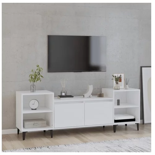  TV omarica visok sijaj bela 160x35x55 cm inženirski les