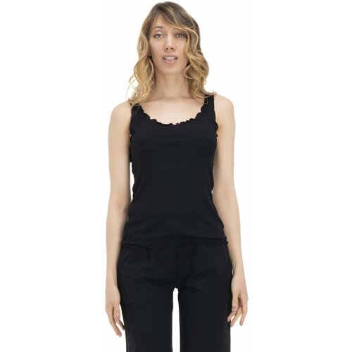 Leone 1947 Majice brez rokavov Woman Tank Earth Tones Črna Cene