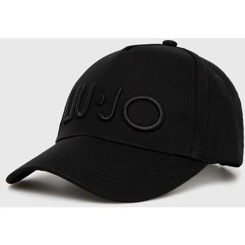 Liu Jo Pamučna kapa sa šiltom boja: crna, s aplikacijom