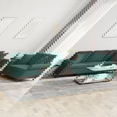 vidaXL Sedežna garnitura 2-delna z vzglavniki temno zelen žamet Cene