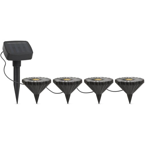 Garden of Eden LED solarna veriga v obliki rožic 4 kos večbarvne 360 cm Slike