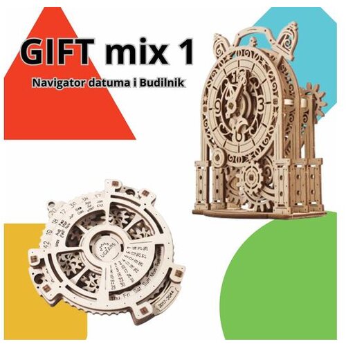 UGEARS 3D mix 1 - Navigator datuma i budilnik Cene