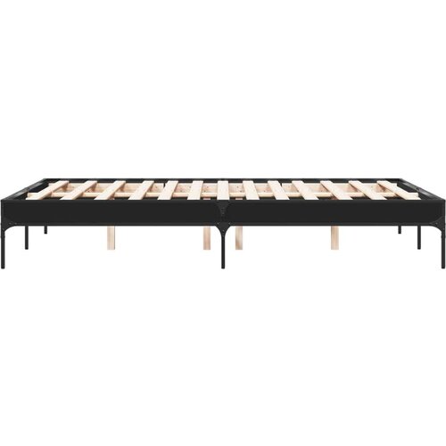 VidaXL Okvir za krevet crni 135x190 cm konstruirano drvo i metal Slike