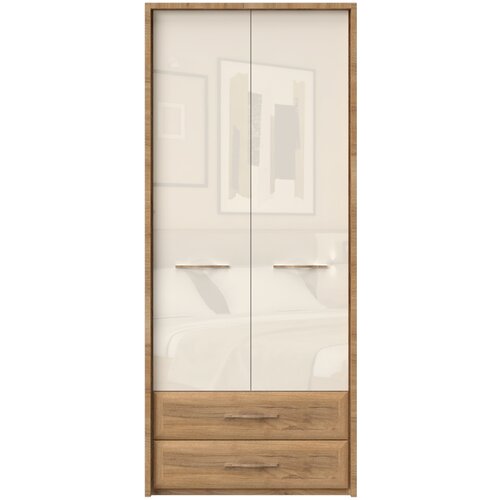 Jela Jagodina plakar P22A/GL - kolekcija Gala - Pacifik orah/Bež Lak - 97x227x60 cm Slike