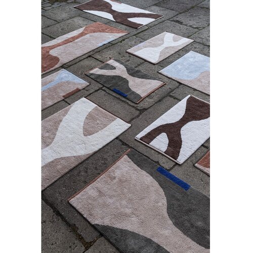 Mette Ditmer Denmark belo-rjav pralen bombažen tekač 70x150 cm figura &amp;ndash; Slike