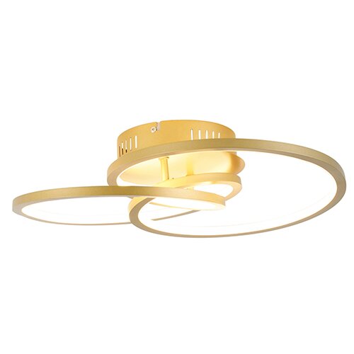 QAZQA Stropna svetilka zlata 45 cm z LED 3 stopnjami zatemnitve - Rowin Slike