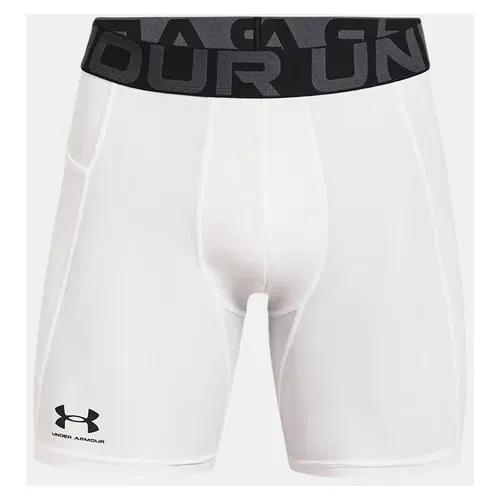 Under Armour Men's HeatGear Armour Compression Shorts White/Black XL Donje rublje za trčanje