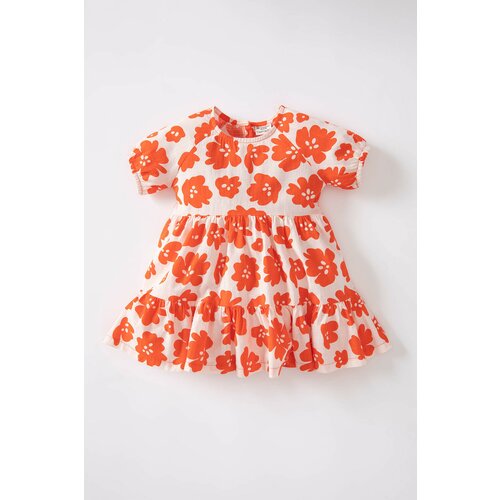 Defacto Baby Girl Floral Short Sleeve Linen Look Dress Slike