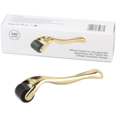 INF Microneedle Roller 02 &amp;ndash; 540 igel, zlat ABS ročaj za obraz in telo Gold 0,75 mm, (5000339470) Slike