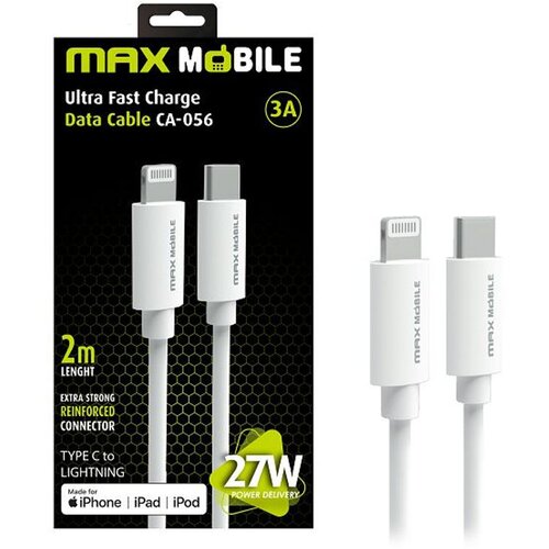 Max Mobile DATA KABEL I-PHONE LIGHTNING-TYPE C PD 3A, MFI Apple CA-056 2m bijeli Cijene