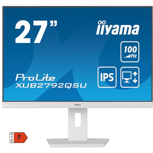 Iiyama ProLite XUB2792QSU-W6 computer monitor 68.6 cm (27) 2560 x 1440 pixels Wide Quad HD LED White Slike