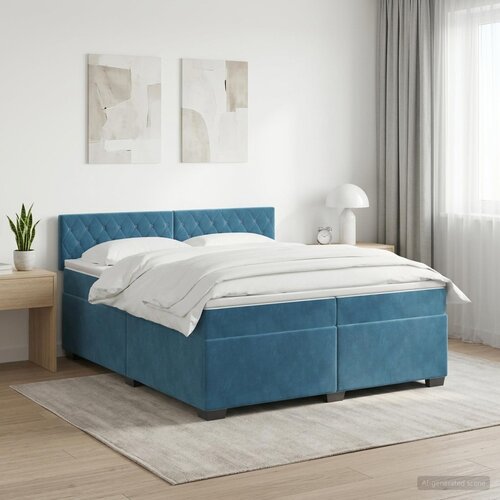  Boxspring krevet s madracem Tamno plava 200 x 200 cm Bar&scaron;un Cijene