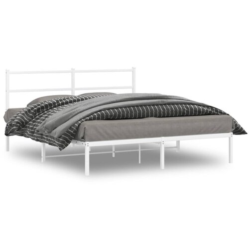  Metalni okvir za krevet s uzglavljem bijeli 150x200 cm Cijene