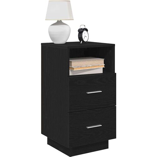 vidaXL Nočna omarica z 2 predaloma črna 36x36x68 cm Cene