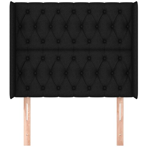 Uzglavlje s u&amp;scaron;ima crno 93x16x118/128 cm od tkanine Slike
