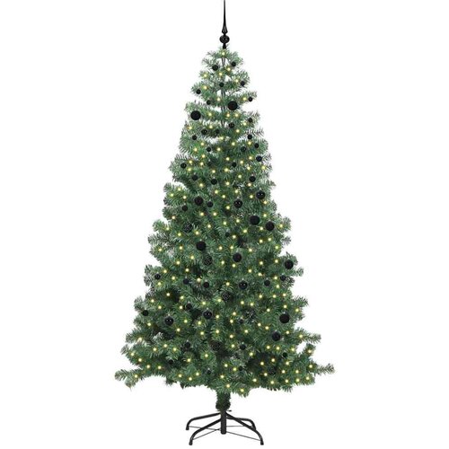 VidaXL Božićno drvce s 300 LED svjetlima s stalakom Zelena 240 cm PVC Slike