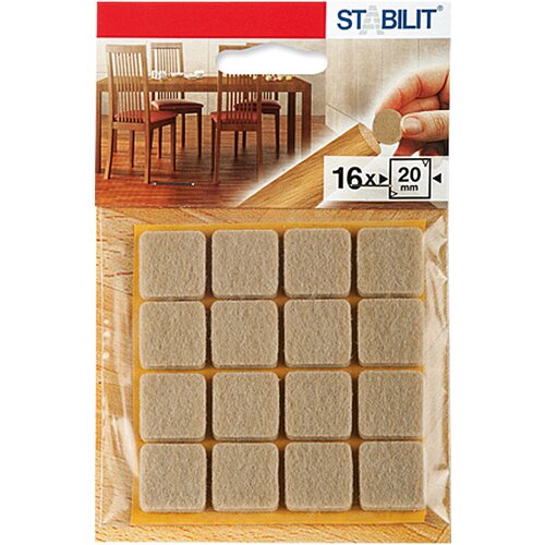 STABILIT podložna pločica od filca (20 x 20 x 5 mm, Lijepljenje, 16 Kom., Natur) Cijene