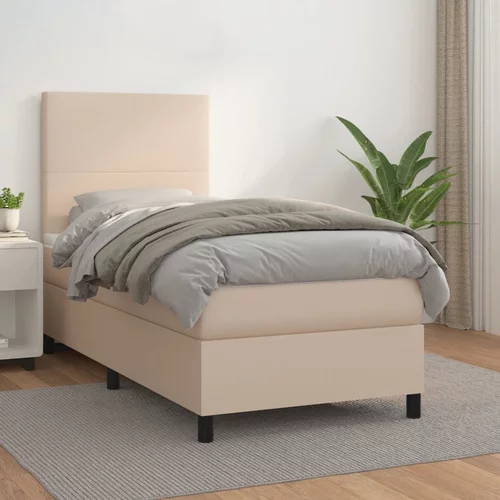  Krevet s oprugama i madrac cappuccino 80x200 cm od umjetne kože