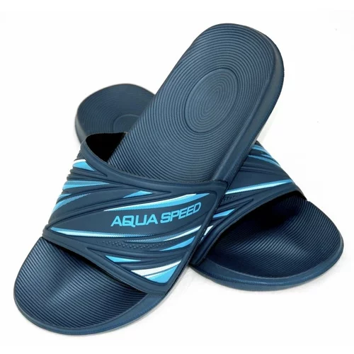 AQUA SPEED Man's Swimming Pool Shoes Idaho Navy Blue/Blue Pattern 10