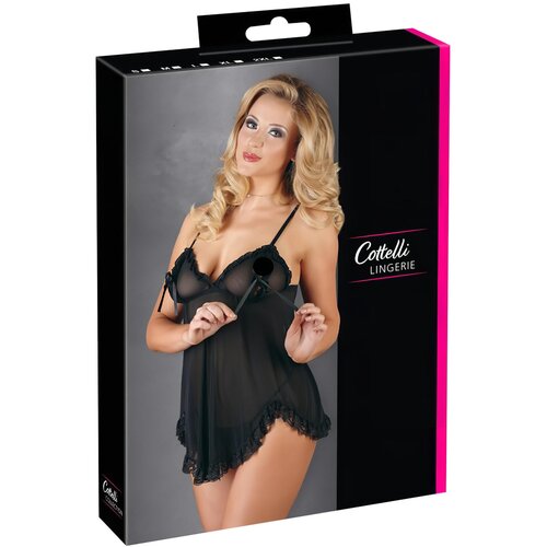 Cottelli Lagana, nabrana babydoll spavaćica (crna) - XL Cijene