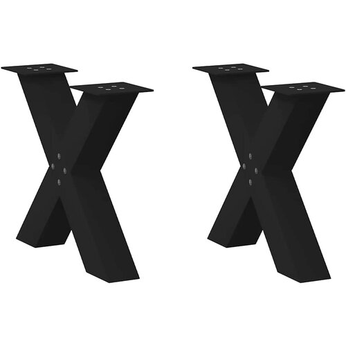 VidaXL Noge za stolić u obliku slova X 2 kom crne 50x(42-43) cm čelik Slike