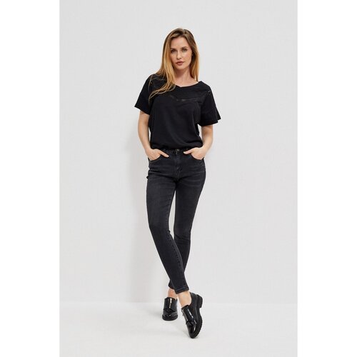 Moodo Ripped skinny jeans - black Cene