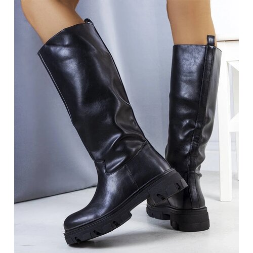 D/CEO Black patent leather insulated boots Campi Cene