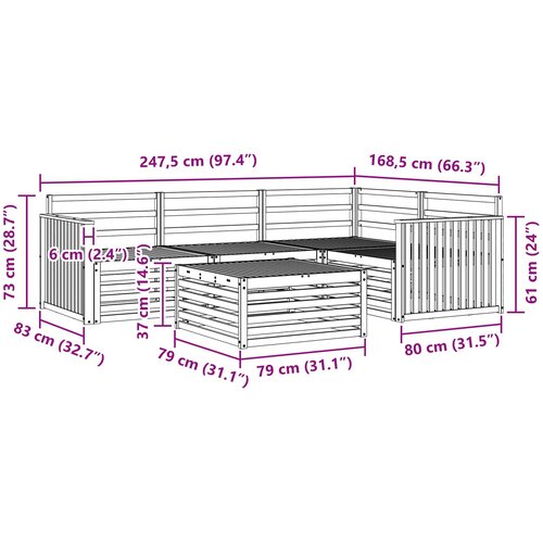  Set vanjskih sofa 5 kom. Prirodna Čvrsto drvo akacije Slike