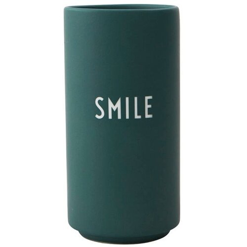 Design Letters Temno zelena porcelanasta vaza Smile, višina 11 cm Cene