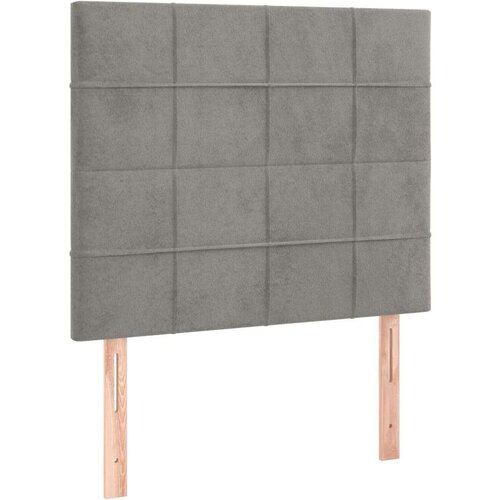  Uzglavlje svjetlosivo 90x5x118/128 cm bar&amp;scaron;unasto Slike