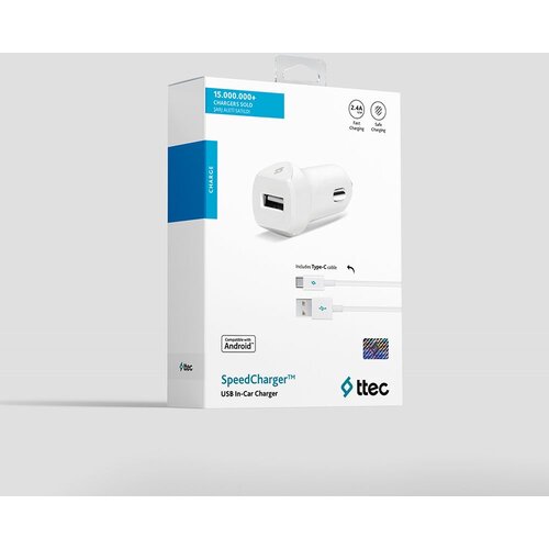 Ttec Autopunjač - Uni 1xUSB - +USB-C cable 1,2m Slike