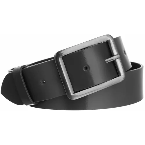Fashion Hunters Women's gray wide belt made of natural leather