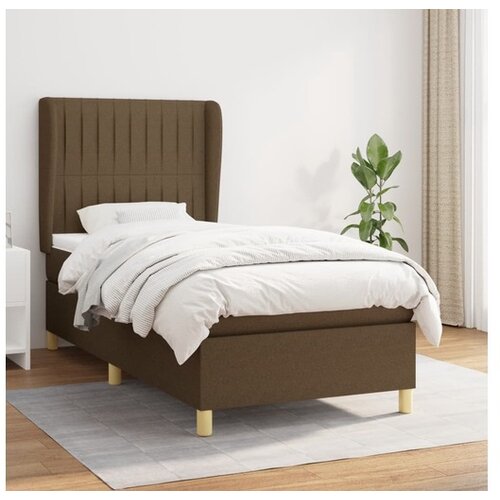 vidaXL Box spring postelja z vzmetnico temno rjav 90x190 cm Cene