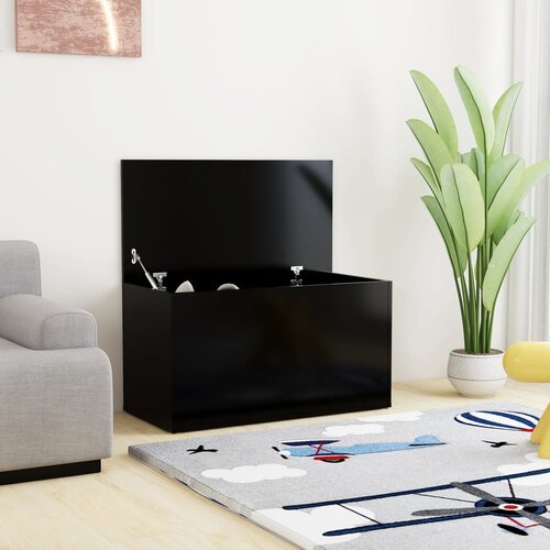 VidaXL &amp;Scaron;krinja za pohranu crna 84 x 42 x 46 cm od konstruiranog drva Slike