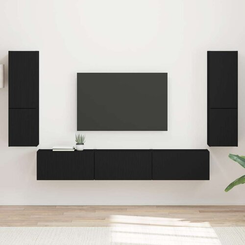  Komplet TV omaric 4 pcs Črna Konstruiran les - - črna - 61.16 - 30 x 31 x 60 cm - 2025-vidaXL-Uvoz_2 Cene