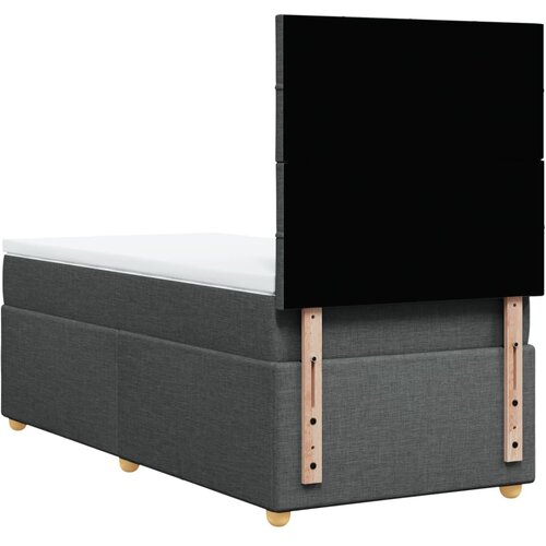  Krevet s oprugama i madracem tamnosivi 90x200 cm od tkanine Slike