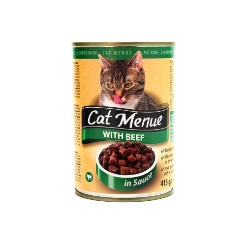CAT MENU Vlažna hrana za mačke u konzervi sa ukusom govedine 415g Slike