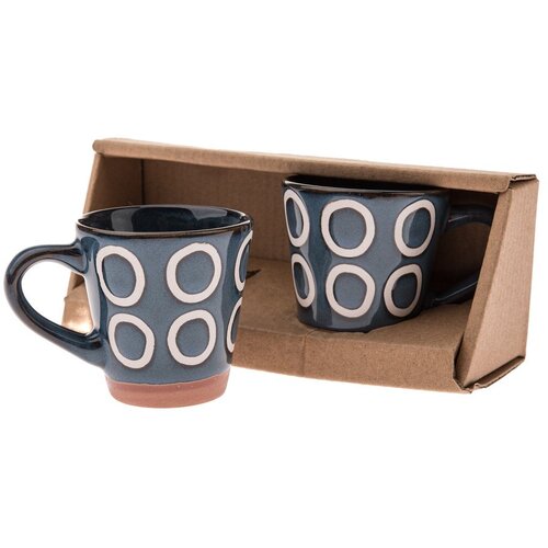 Dakls Temno modre keramične skodelice v kompletu za espresso 2 ks 100 ml Rings &amp;ndash; Slike