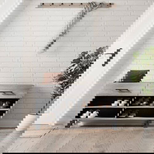 VidaXL Klop za čevlje siva sonoma 102x35x55 cm inženirski les Slike