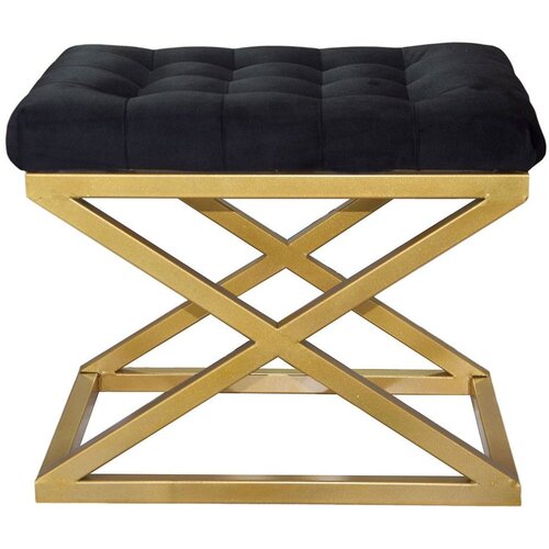 Atelier Del Sofa Capraz - Gold, Black GoldBlack Pouffe Cene