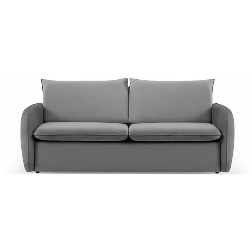 Cosmopolitan Design Siva baršunasta sklopiva sofa 214 cm Vienna –