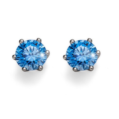 Ženske oliver weber brilliance medium 925ag zircon mindjuše sa swarovski kristalom ( 62066.blu ) Slike