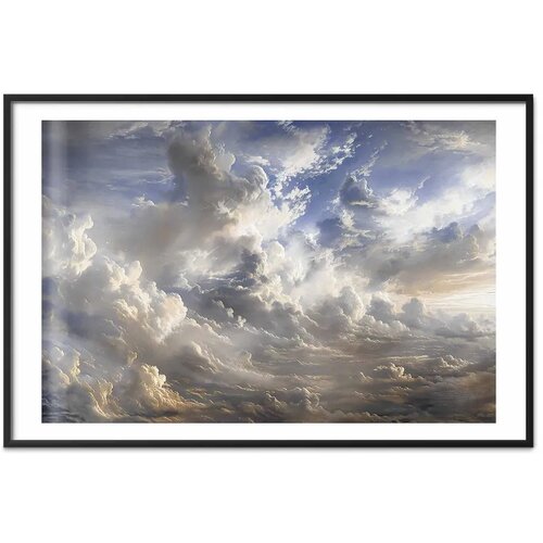  Plakat Golden Reflections on Clouds Announcing Dusk 30x21 Crni okvir s margom Slike