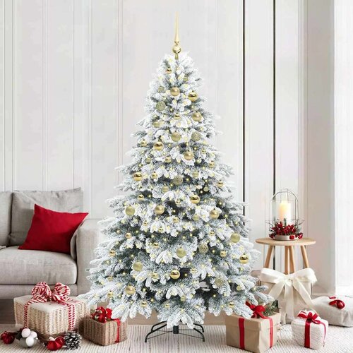 vidaXL Umestno božično drevo med 300 LED Zelena 210 cm PE in PVC Cene