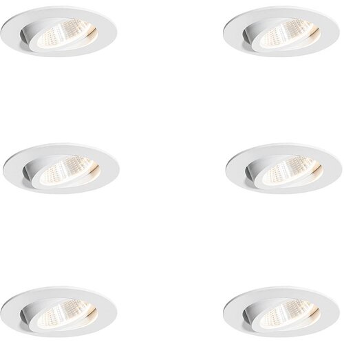 QAZQA Professional Set van 6 inbouwspots wit 6,8cm incl. LED 750 lm dimbaar IP23 - Gaius Slike