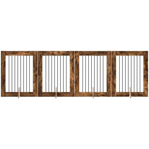  Vrata za pse s postoljem 4 pcs Dimljeni hrast 80 x 100 cm Slike