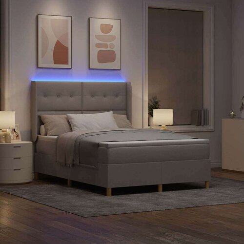 Box spring krevet Sivo-smeđa 140 x 190 cm tkanina Slike