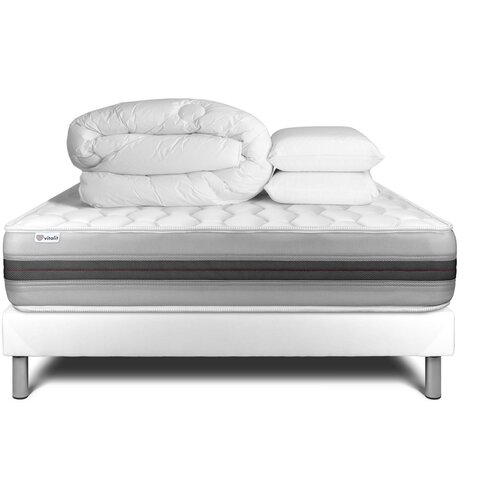 VITALIT Kompletni paket za posteljo - Vzmetnica 140x190 cm + Vzmetni okvir z letvami (v kompletu) + 2 vzglavnika + Prevleka - Vitalspring Recover, (21614168) Cene