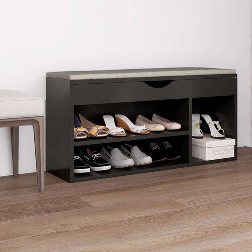  Klupa za cipele s jastukom siva 104 x 30 x 49 cm od iverice Cijene
