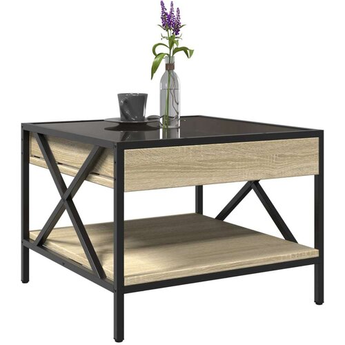 VidaXL Stolić s beskonačnim LED svjetlima boja hrasta 50x50x38 cm Slike